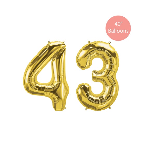 43 Gold Number Balloon, 43 Gold Balloons, Gold 43 Balloon, Jumbo 43 Balloons, 43 Birthday Balloons, 43 Balloons, Forty Three Gold Balloons Il_570xn