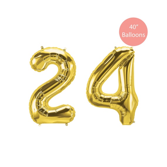 24 Gold Number Balloon, 24 Gold Balloons, Gold 24 Balloon, Jumbo 24 Balloons, 24th Birthday Balloons, 24 Balloons, Twenty Four Balloons Il_570xn