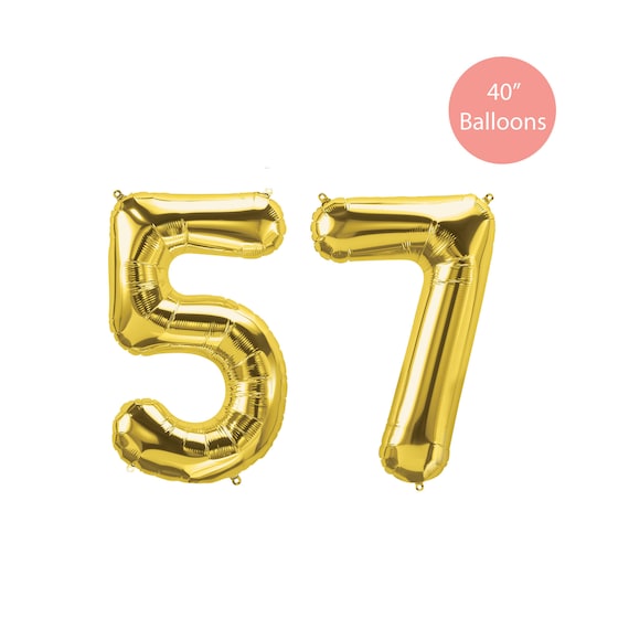 57 Gold Number Balloon, 57 Gold Balloons, Gold 57 Balloon, Jumbo 57 Balloons, 57 Birthday Balloons, 57 Balloons, Fifty Seven Gold Balloons Il_570xn