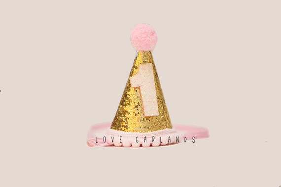 One Glitter Felt Birthday Hat, First Birthday Hat, One Birthday Hat, Felt Birthday Hat, Gold Glitter Birthday Hat, Gold First Birthday Il_570xn