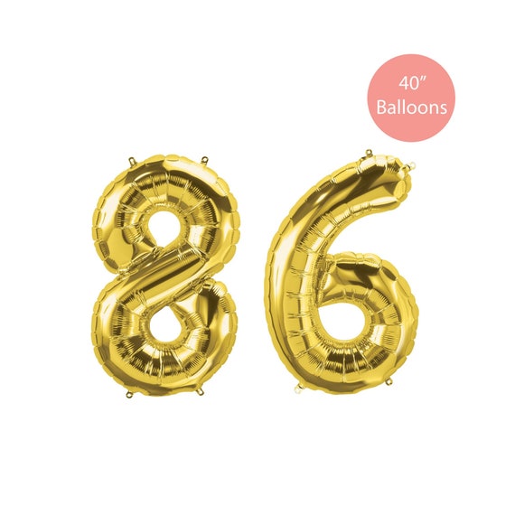 86 Gold Number Balloon, 86 Gold Balloons, Gold 86 Balloon, Jumbo 86 Balloons, 86 Birthday Balloons, 86 Balloons, Eighty Six Gold Balloons Il_570xn