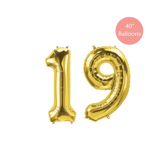 gold 19 balloons