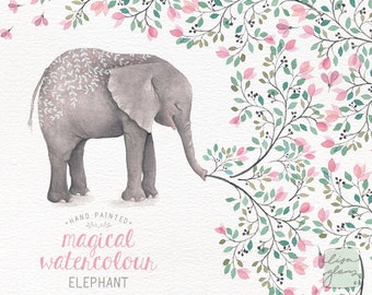 Watercolor Elephant Clipart: Hand-Painted Nursery Art (Digital Download)