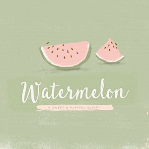 Font: Watermelon / fonts / hand-lettered / script font / sweet summer hand drawn font modern calligraphy svg