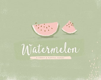 Font: Watermelon / fonts / hand-lettered / script font / sweet summer hand drawn font modern calligraphy svg