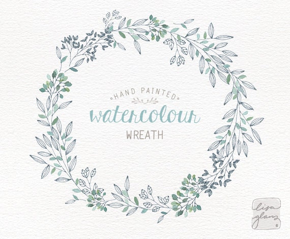 Watercolor wreath: PNG floral wreath clipart / flower wreath | Etsy