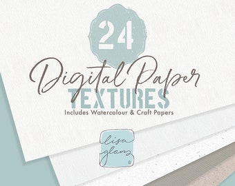 Texturas de papel artesanal de acuarela: Papeles digitales A3 y 12x12 (Descarga digital)