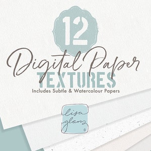 Carte digitali per acquerello: una raccolta di texture di carta digitale per acquerello in documenti A3 e 12x12 pollici