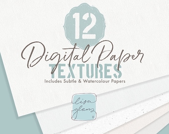 Texturas de papel digital de acuarela: A3, 12x12 (Descarga digital)