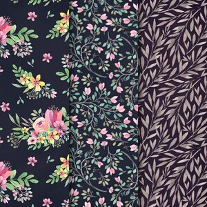 Papel floral de acuarela para álbum de recortes: diseños de hojas (descarga digital) imagen 2