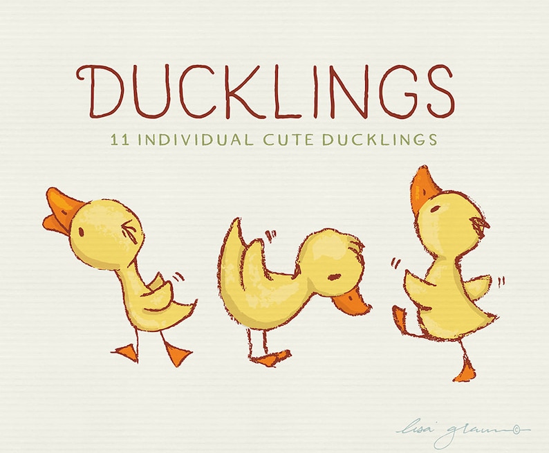 Spring duckling clipart set: ducklings clip art, sweet clipart, instant download cute duck clipart with PNG files for commercial use image 3