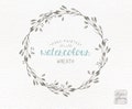 Watercolor wreath: hand painted floral wreath clipart \/ Wedding invitation clip art \/ commercial use \/ CM0057a