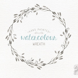 Aquarel krans: handgeschilderde bloemenkrans clipart/bruiloft uitnodiging clip art/commercieel gebruik/CM0057a
