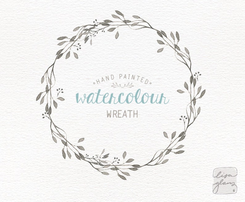 Watercolor Wreath: Hand Painted Floral Wreath Clipart / Wedding ...