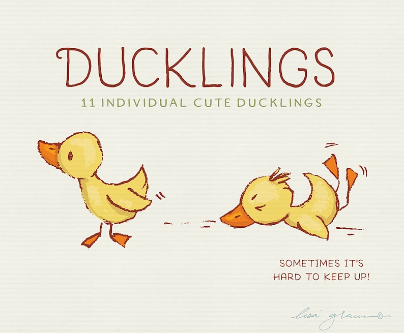 Spring duckling clipart set: ducklings clip art, sweet clipart, instant download cute duck clipart with PNG files for commercial use image 6