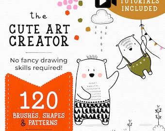 Pędzle wzorzyste Procreate, stemple ze zwierzętami i przedmiotami, obramowania i kwiaty: stwórz własną sztukę