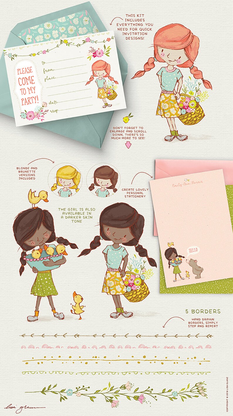 Spring Invitation Animals Spring Animal Clipart Set: Bear, Mouse, Duckling, Floral Wreath - Etsy ...