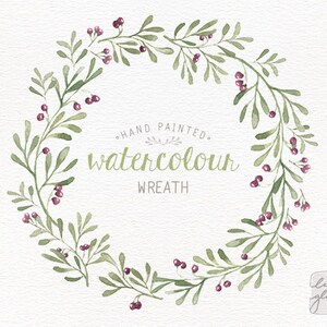 Watercolor Wreath: Hand Painted Floral Wreath Clipart / Wedding ...