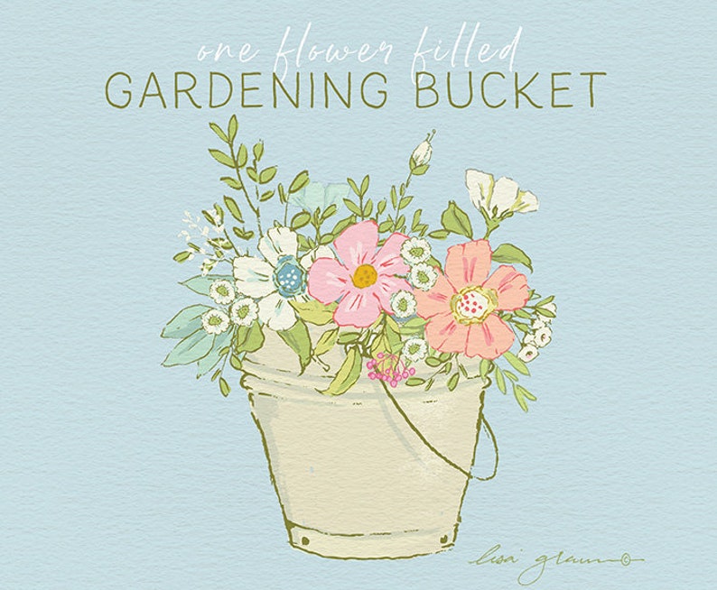 Spring gardening clipart set: boots & buckets clip art | Etsy