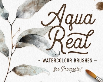 Realistyczne pędzle akwarelowe, stemple i płótna papierowe Procreate (do pobrania w wersji cyfrowej – obejmuje wykorzystanie komercyjne)