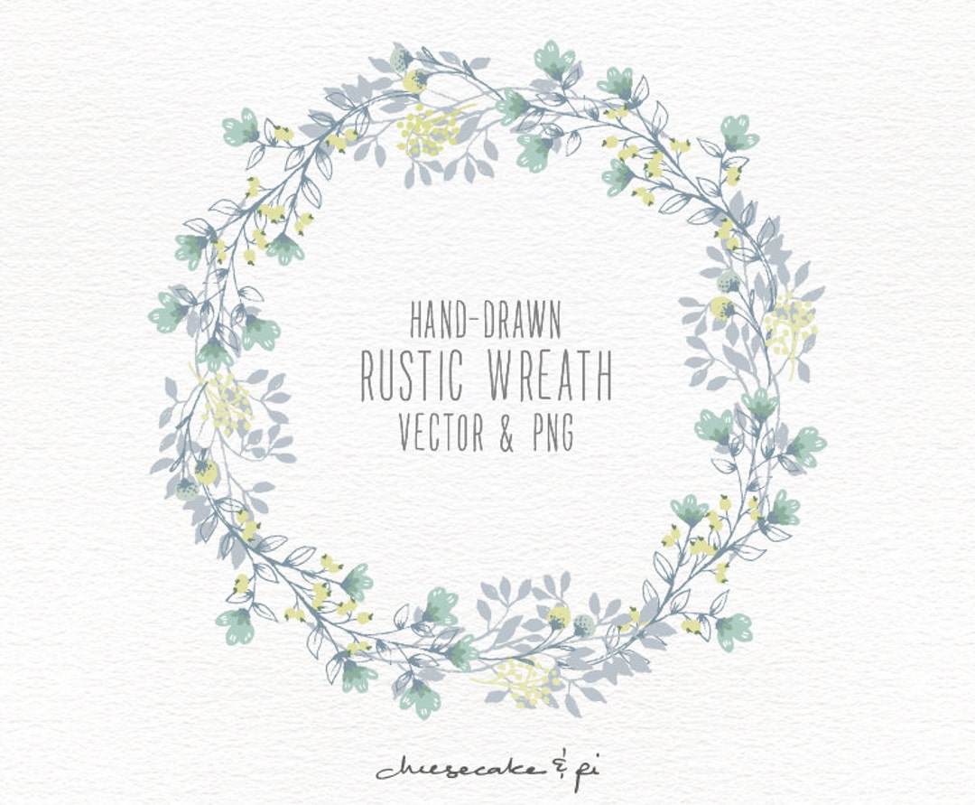 Floral Wreath: Hand Drawn Floral Wreath Clipart / Wedding Invitation
