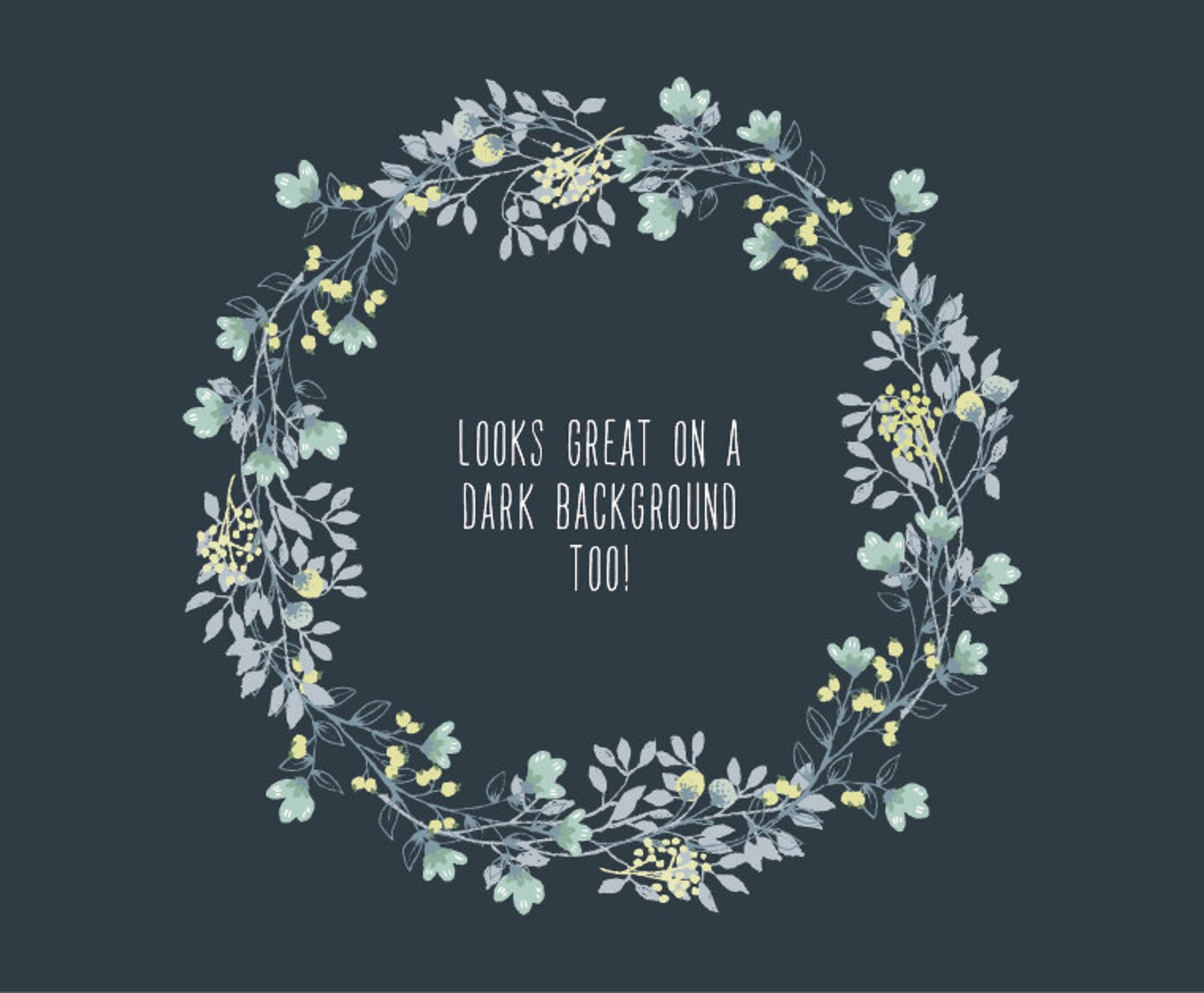 Floral Wreath: Hand Drawn Floral Wreath Clipart / Wedding - Etsy