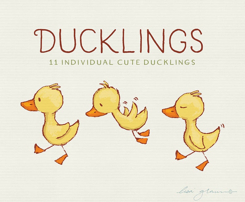 Spring duckling clipart set: ducklings clip art, sweet clipart, instant download cute duck clipart with PNG files for commercial use image 5