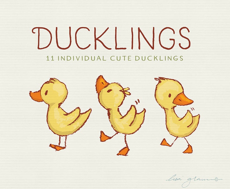 Spring duckling clipart set: ducklings clip art, sweet clipart, instant download cute duck clipart with PNG files for commercial use image 4