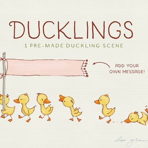 Spring duckling clipart set: ducklings clip art, sweet clipart, instant download cute duck clipart with PNG files for commercial use image 7