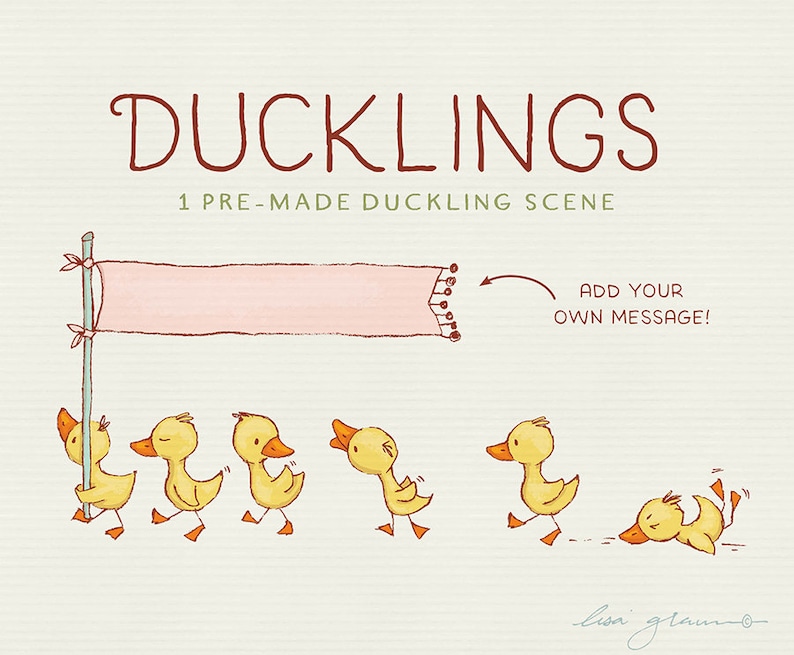 Spring duckling clipart set: ducklings clip art, sweet clipart, instant download cute duck clipart with PNG files for commercial use image 7