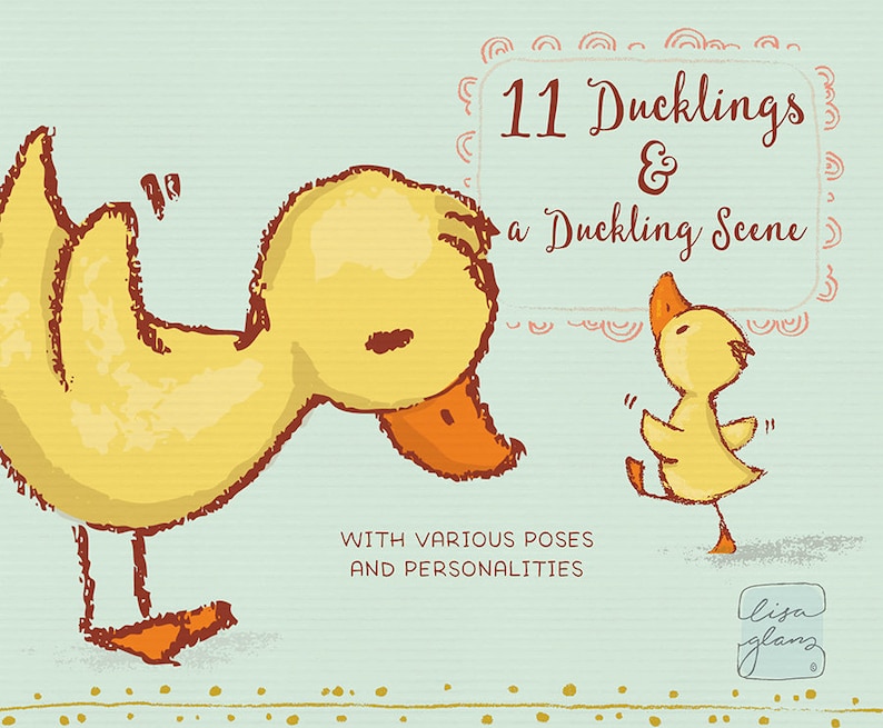 Spring duckling clipart set: ducklings clip art, sweet clipart, instant download cute duck clipart with PNG files for commercial use image 2