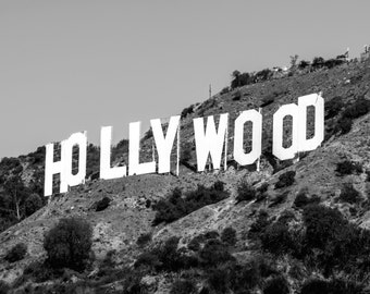 Hollywood Wall Art, Black Wall Art, Hollywood Print, Hollywood Photography, Hollywood Sign, Hollywood Art