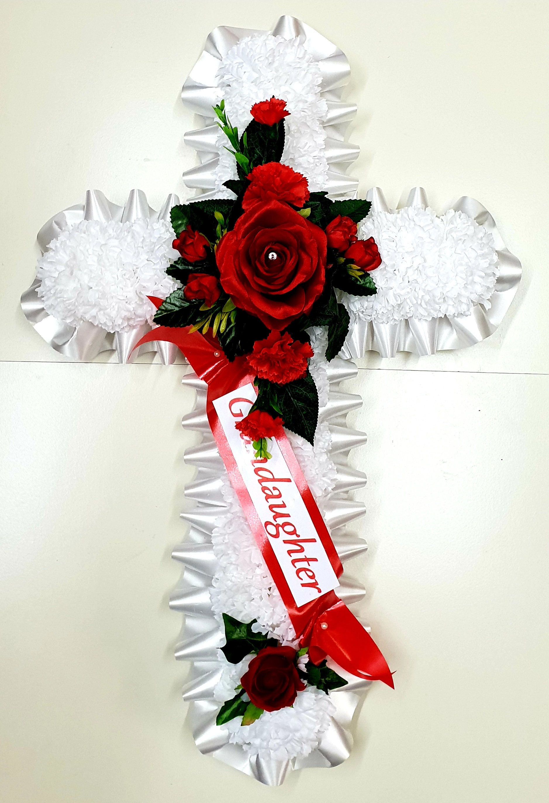 Cross 20 Silk Artificial Funeral Flowers Etsy UK
