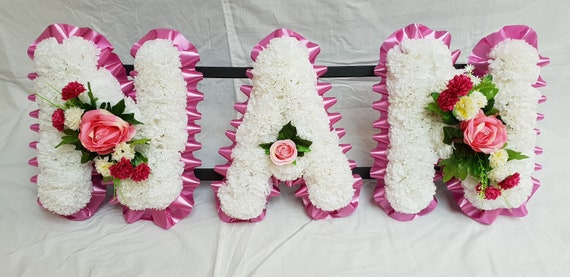 Nan Letters Name Silk Artificial Funeral Flowers Etsy