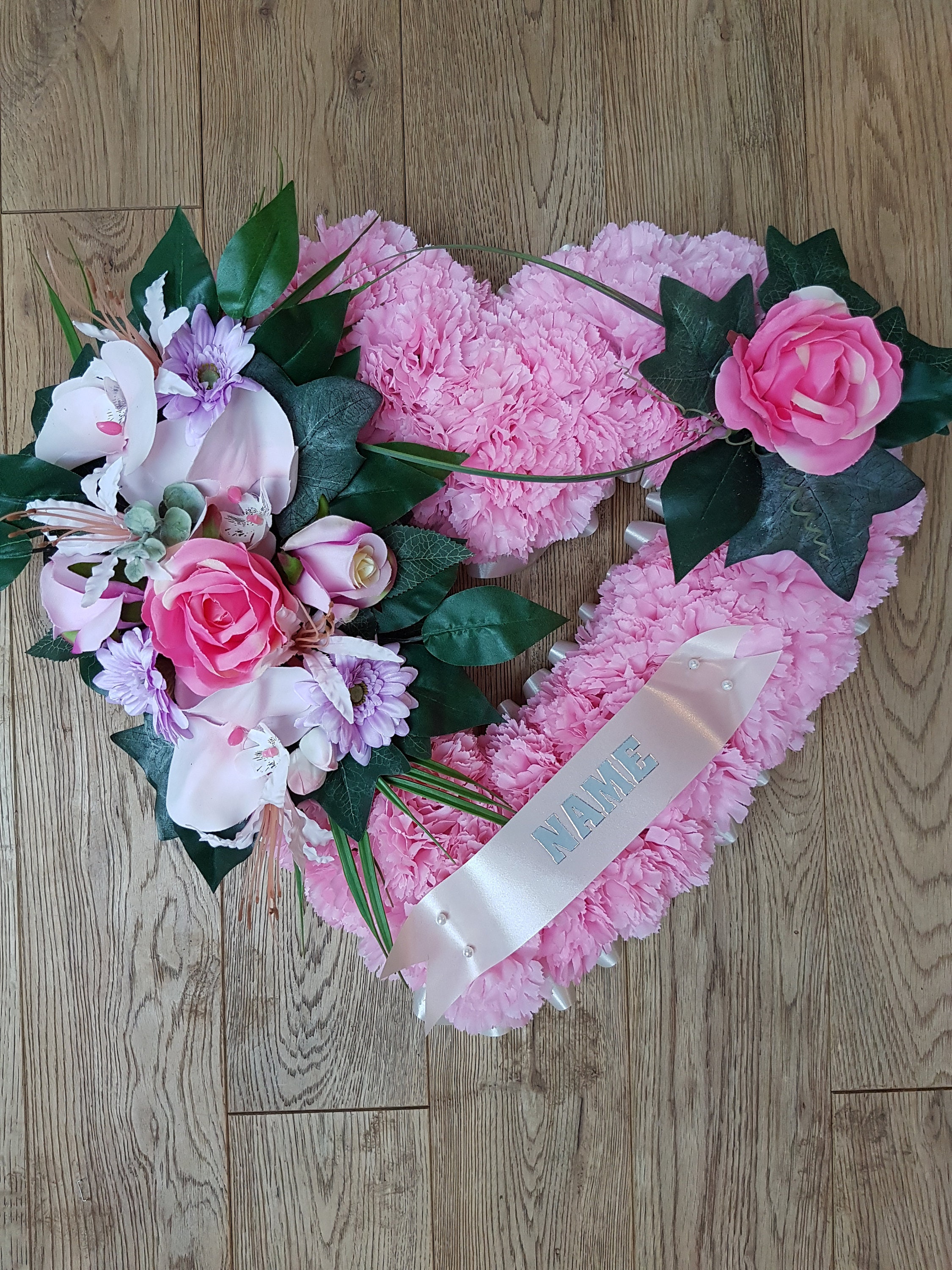 Stems Open Heart Shape Silk Artificial Funeral Flowers Etsy