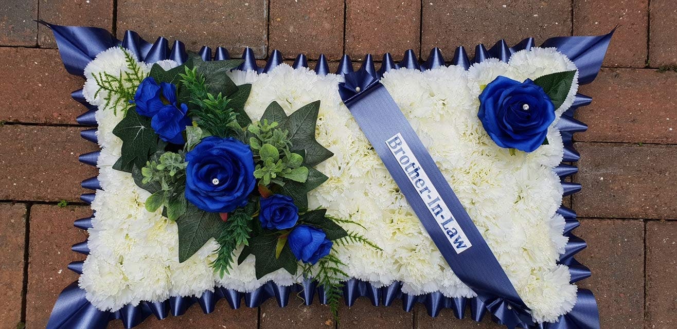 Pillow Artificial Funeral Flowers Wreath/Memorial/Grave/Tribute 16x10 silk 