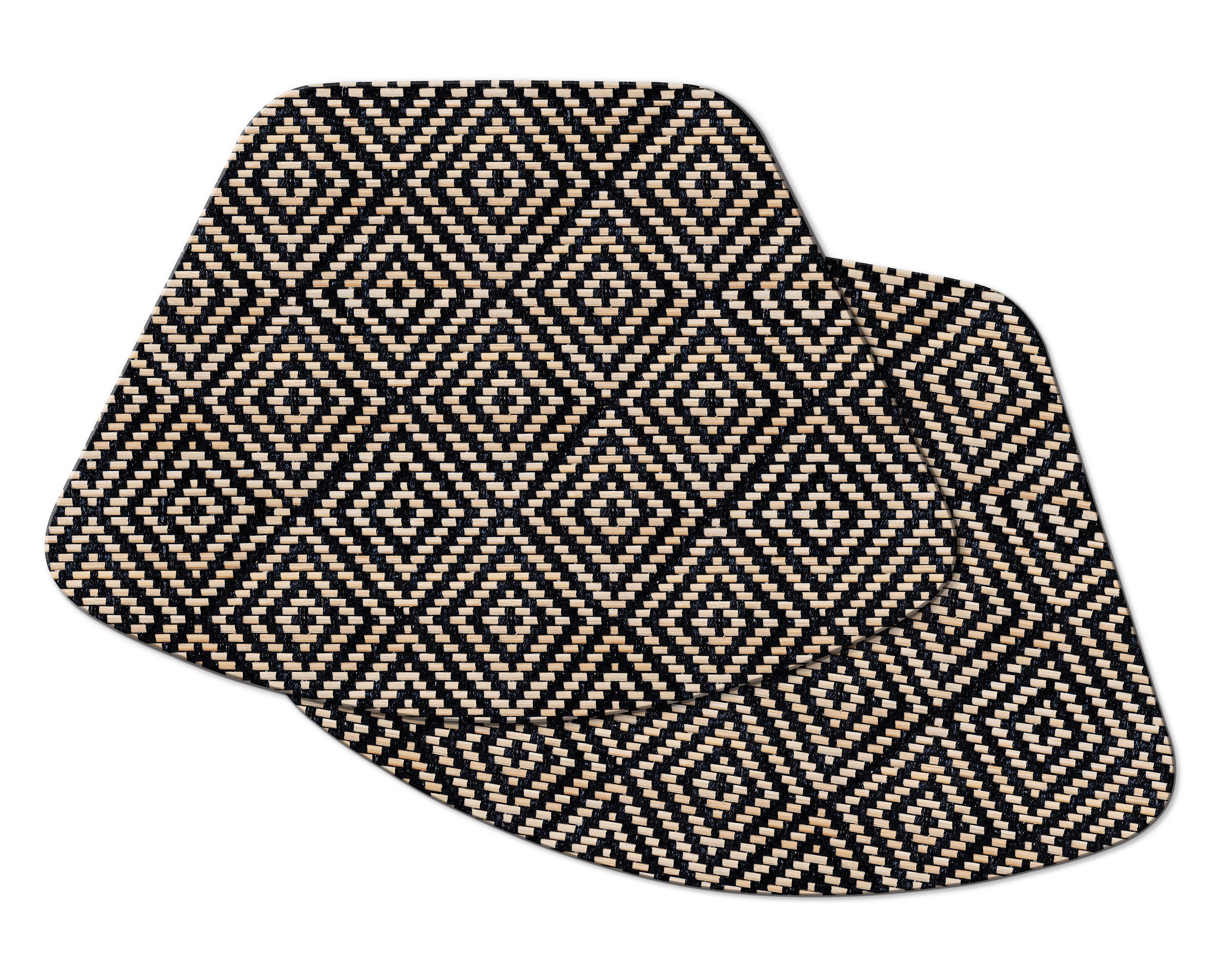 Faux Black Wicker Rattan Wedge Placemats For Round Tables Etsy