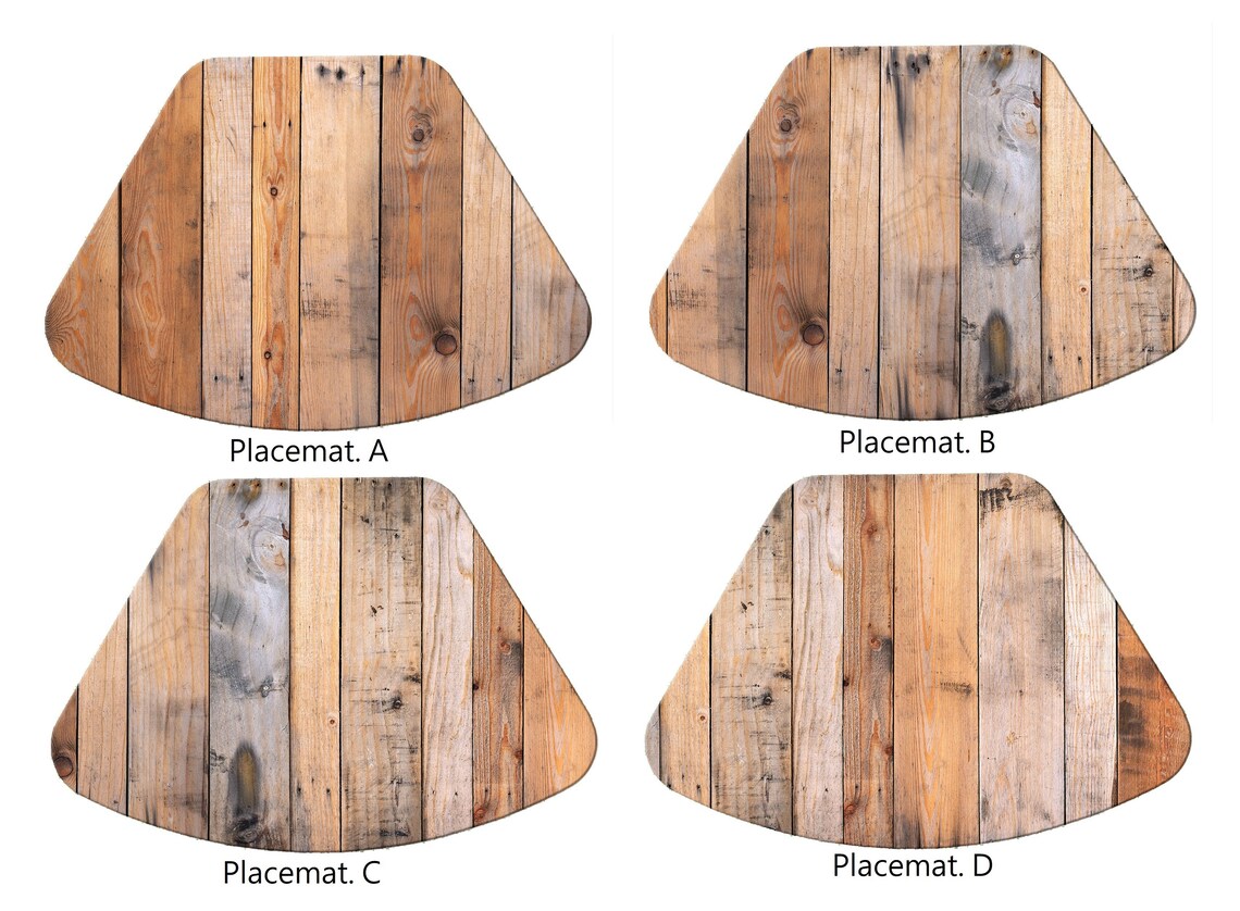 Faux Wood Plank Placemats for Round Tables Burlap Textured Etsy