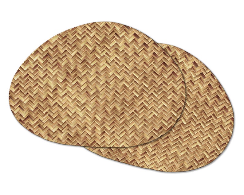 Faux Wicker Bamboo wedge Placemats For Round Tables Basket Etsy