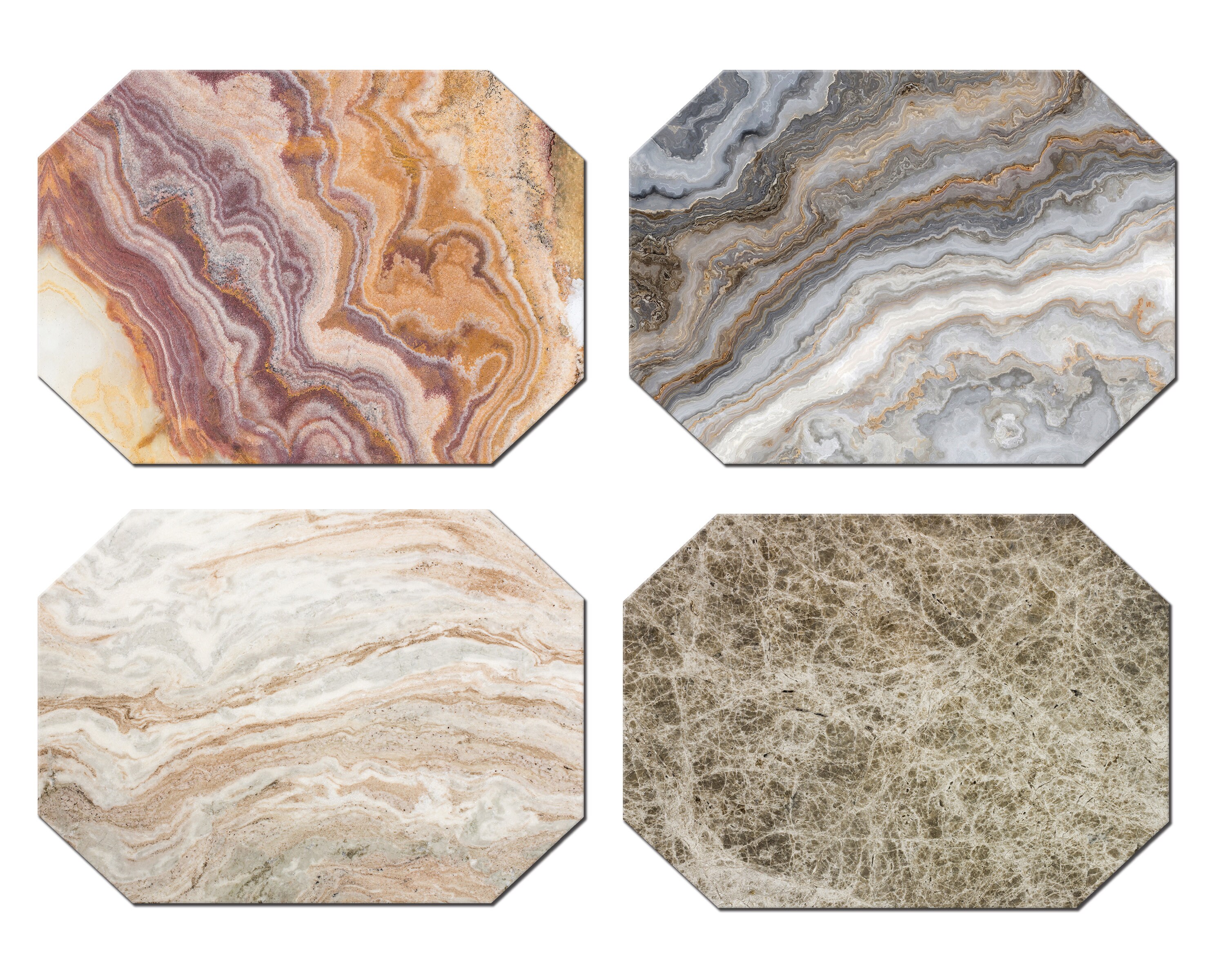 Faux Marble Granite Round Oval Placemats For Round Tables Etsy