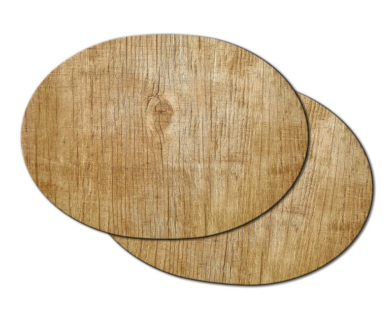 Faux Beige Wood Oval Round Placemats for Round Table Tactile Etsy