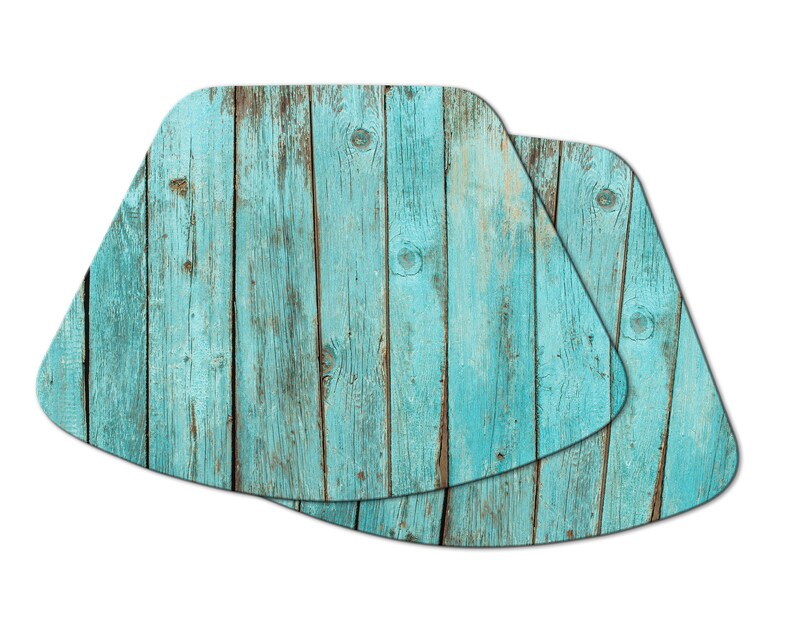 Turquoise Wood Oval Round Placemats For Round Table Tactile Etsy