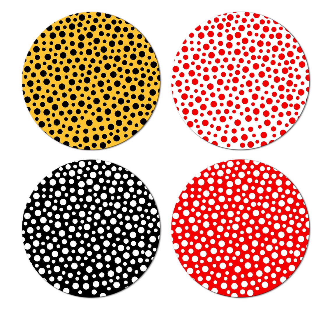 Fashion Polka Dots Placemats For Round Tables Tactile Basket Etsy