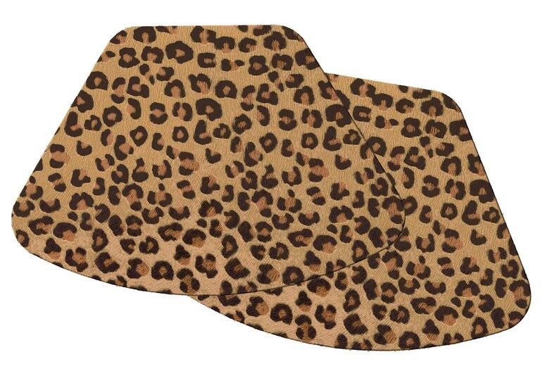 Leopard Wedge Placemats For Round Tables Burlap Textured Hemmed Edge Waterproof Sy Flexible