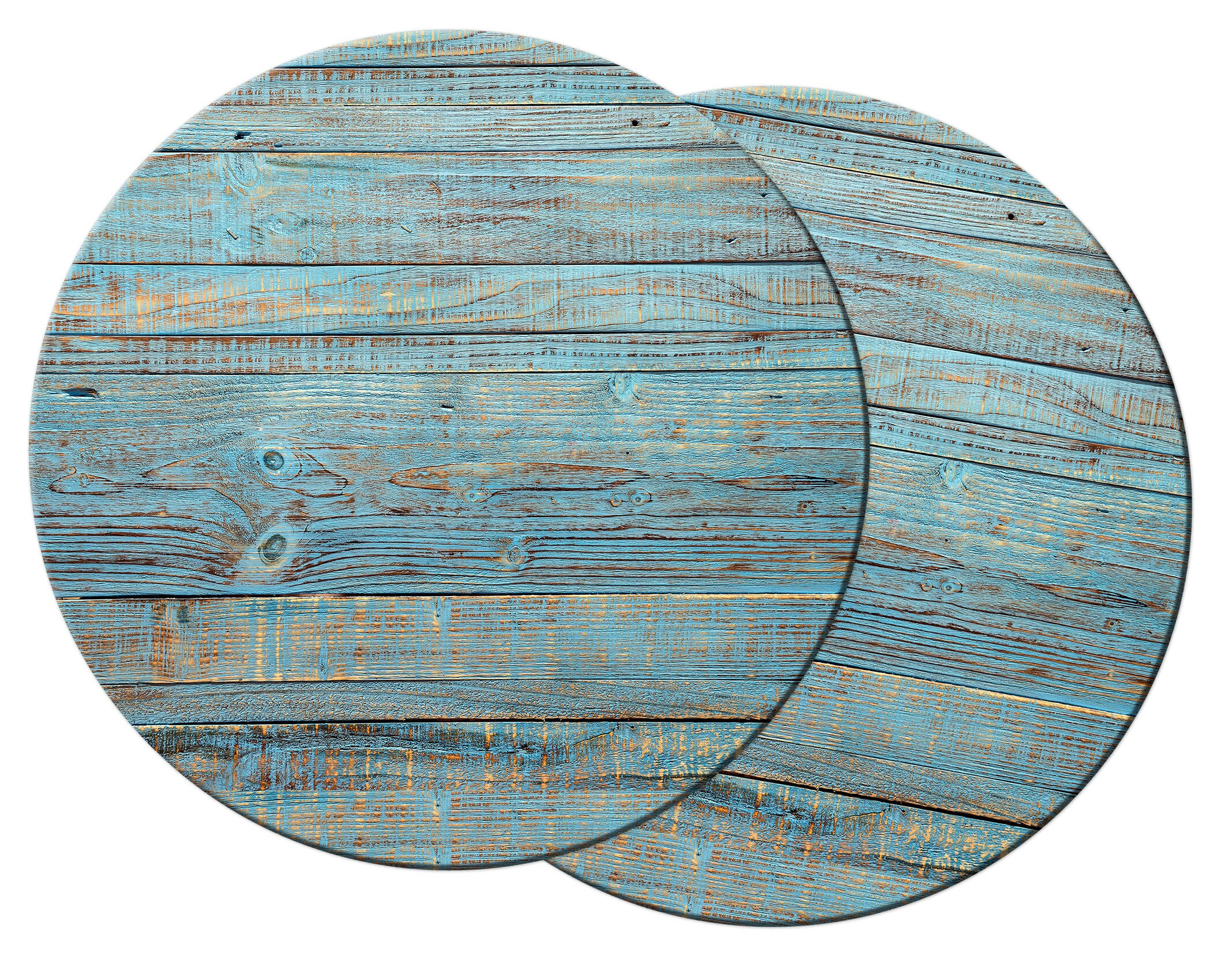 Weathered Teal Wood Round Oval Placemats For Round Table Etsy