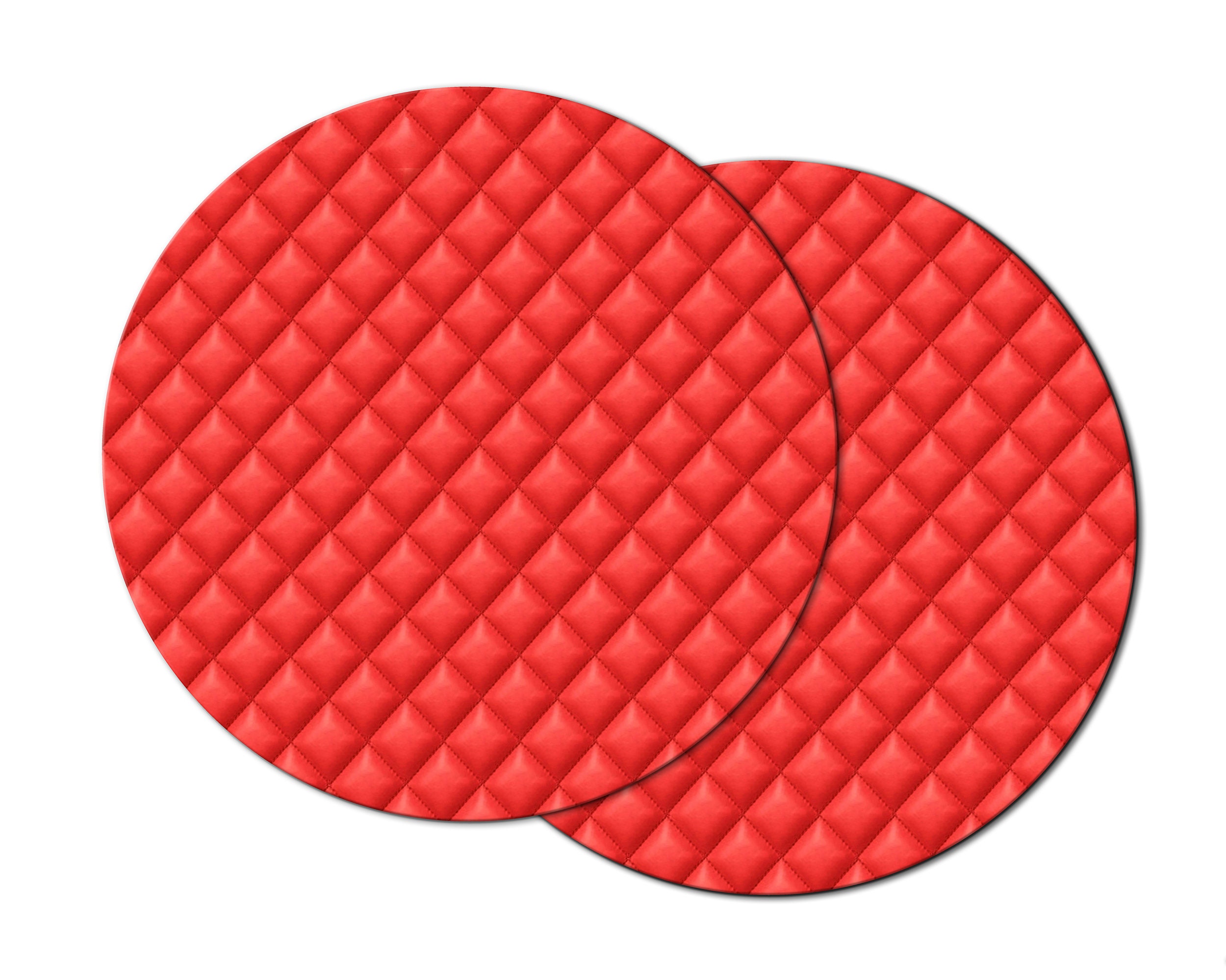 Faux Red Quilted Wedge Placemats For Your Round Tables Tactile Etsy