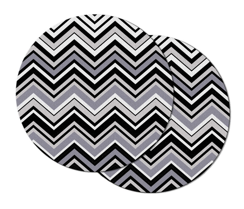 Fashion Grey Chevron Zigzag Placemats For Round Tables Tactile Etsy