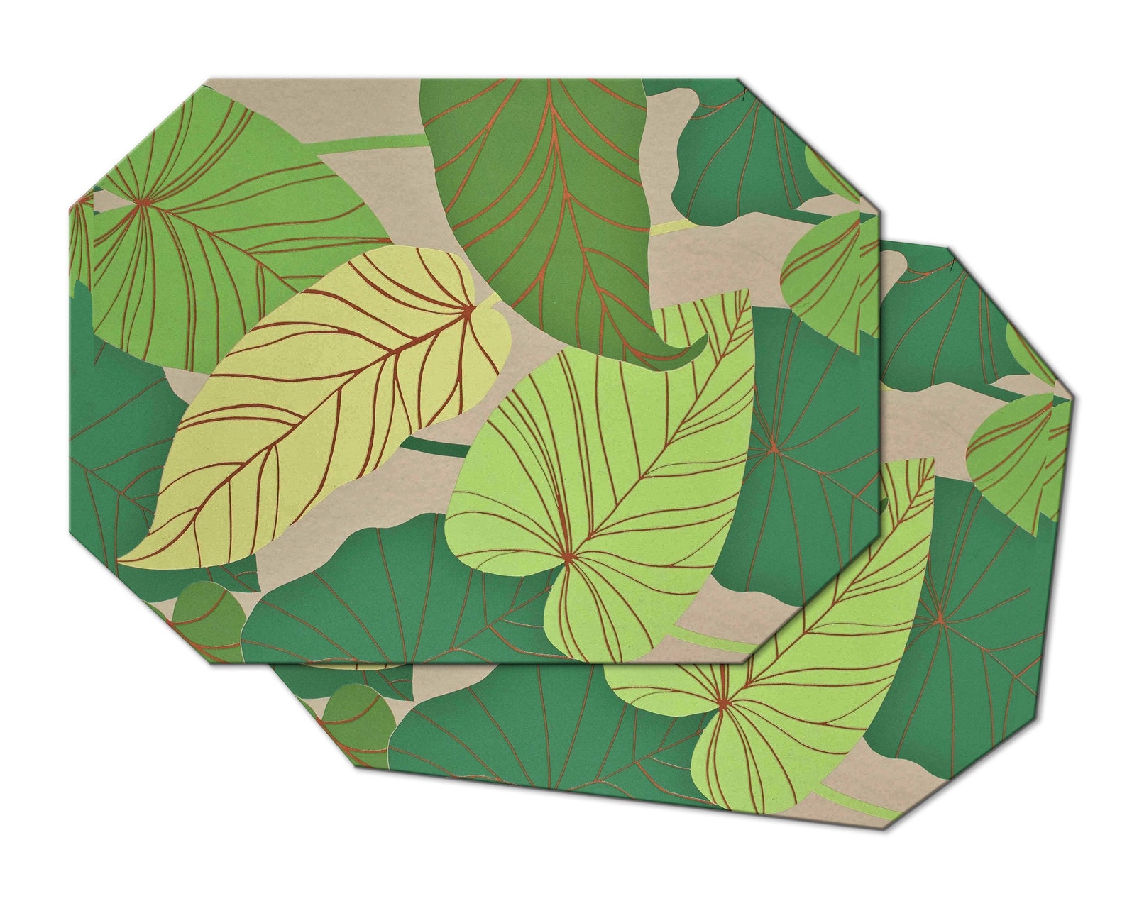 Tropical Leaf Oval Round Placemats for Round Tables Tactile Etsy