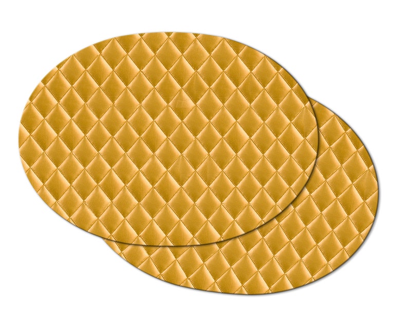 Faux Gold Quilted Oval Round Placemats for Your Round Tables Etsy