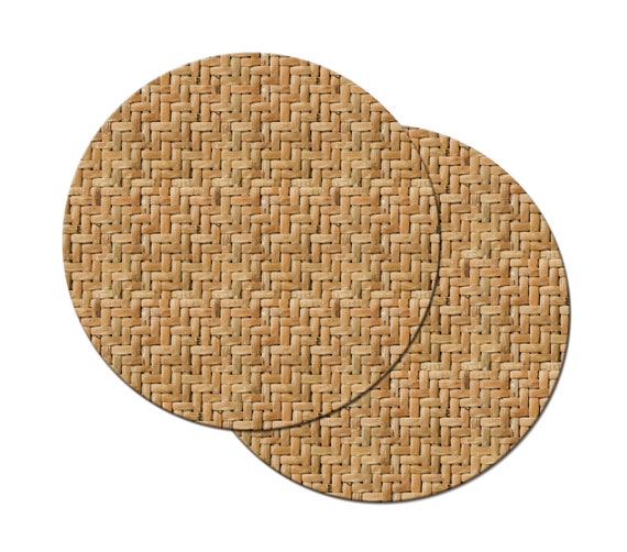 Faux Wicker Bamboo Wedge Placemats Round Basket - Etsy